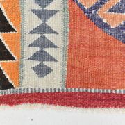 3x10 Turkish Orange & Burgundy Kilim Runner Rug, 92x302Cm