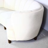 Art Deco Curved Banana Sofa, Denmark 1950s