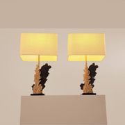 Pair of bronze and resin lamps by Philippe Cheverny, 1970s