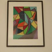 Média mixte suédoise/Pastel à l'huile sur panneau – “Ritad 66” par Ann Wazzgren
