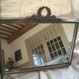 Small brass mirror with chain 29x25cm