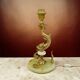 Vintage fish lamp in brass and onyx – H61 cm