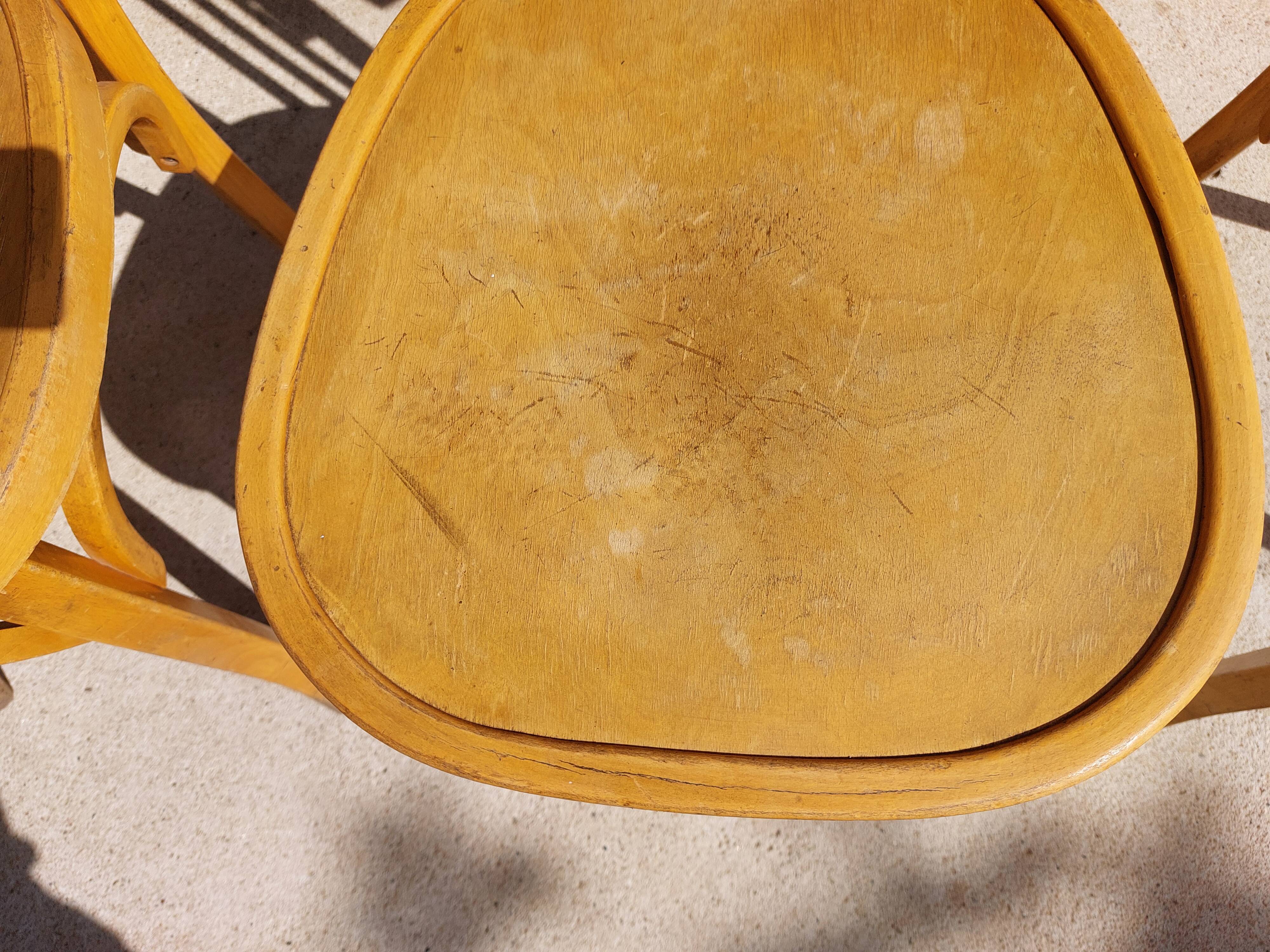4 Baumann bistro chairs, different shades, vintage