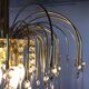 Mid-century waterfall hanging lamp with glass drops
