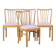 Set of four dining chairs from the 1970s with fabric seat and wooden frame