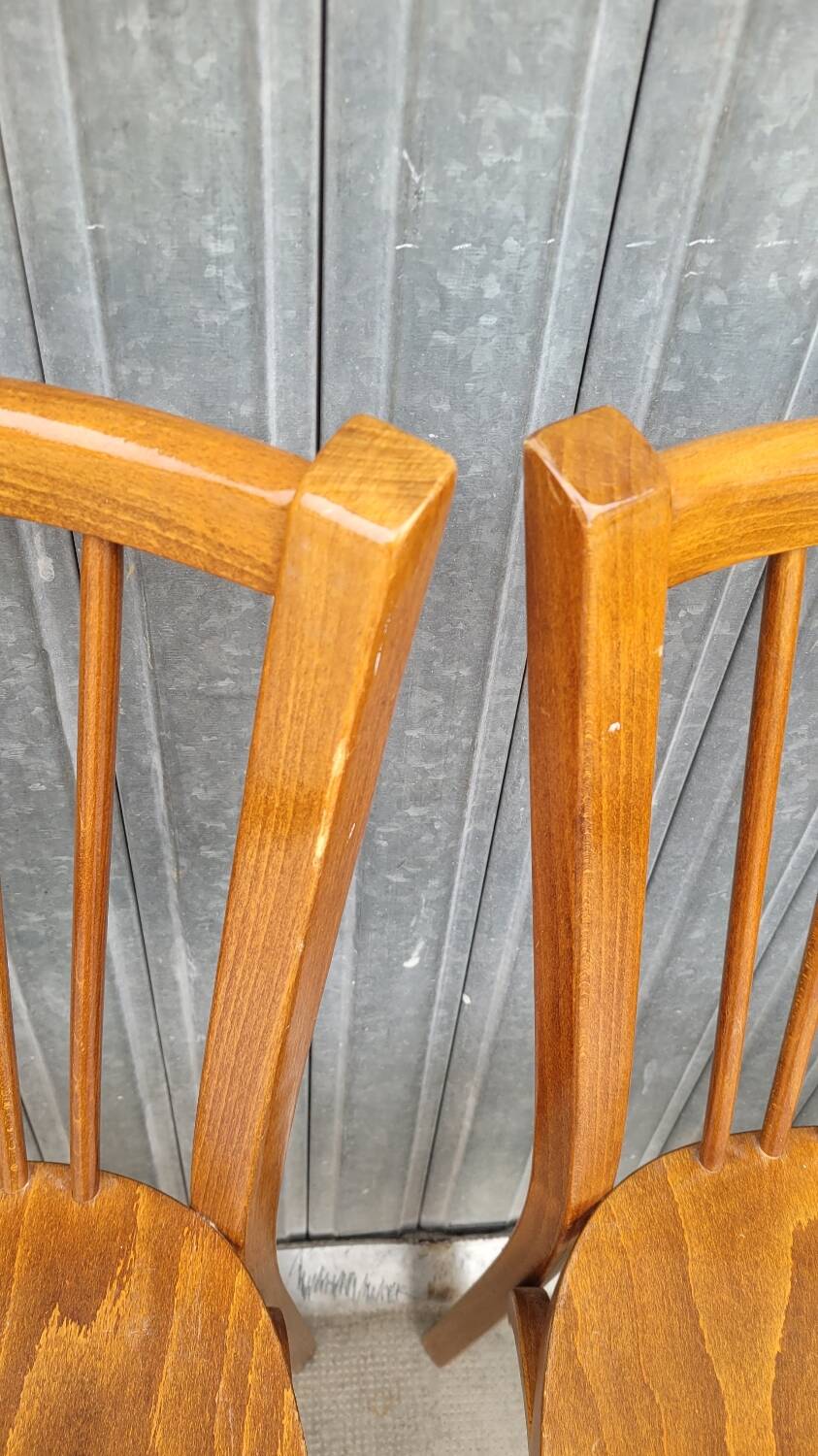 Set of 5 antique signed Baumann bistro chairs