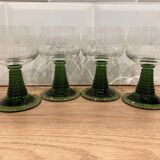 Set of 4 glasses of white wine from Alsace