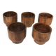 Five olive wood egg cups