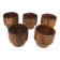 Five olive wood egg cups