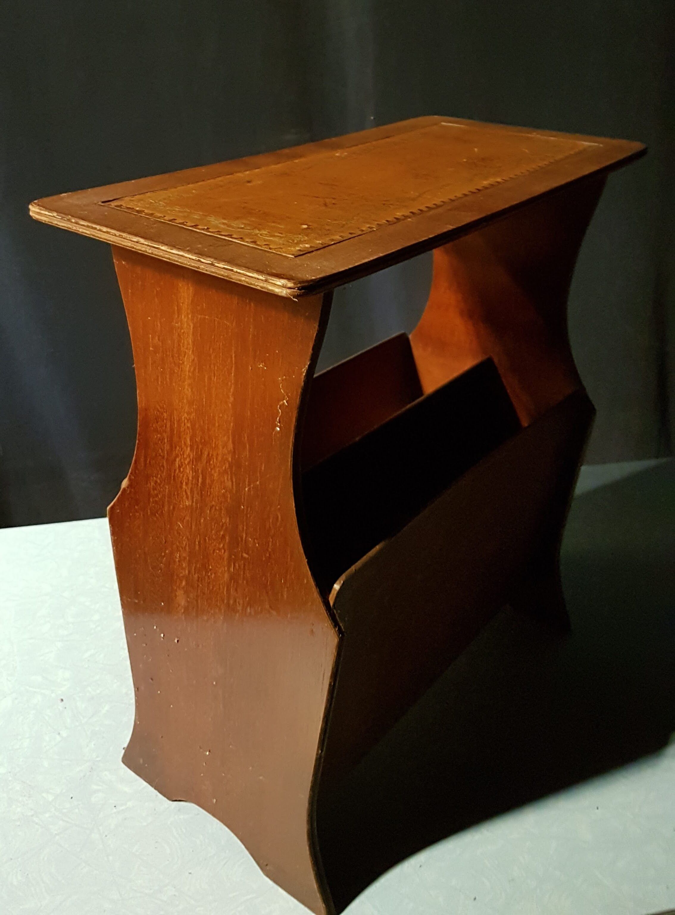 Wooden and leather magazine table/door