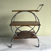 Art deco rolling bar cart, hungary 1930s