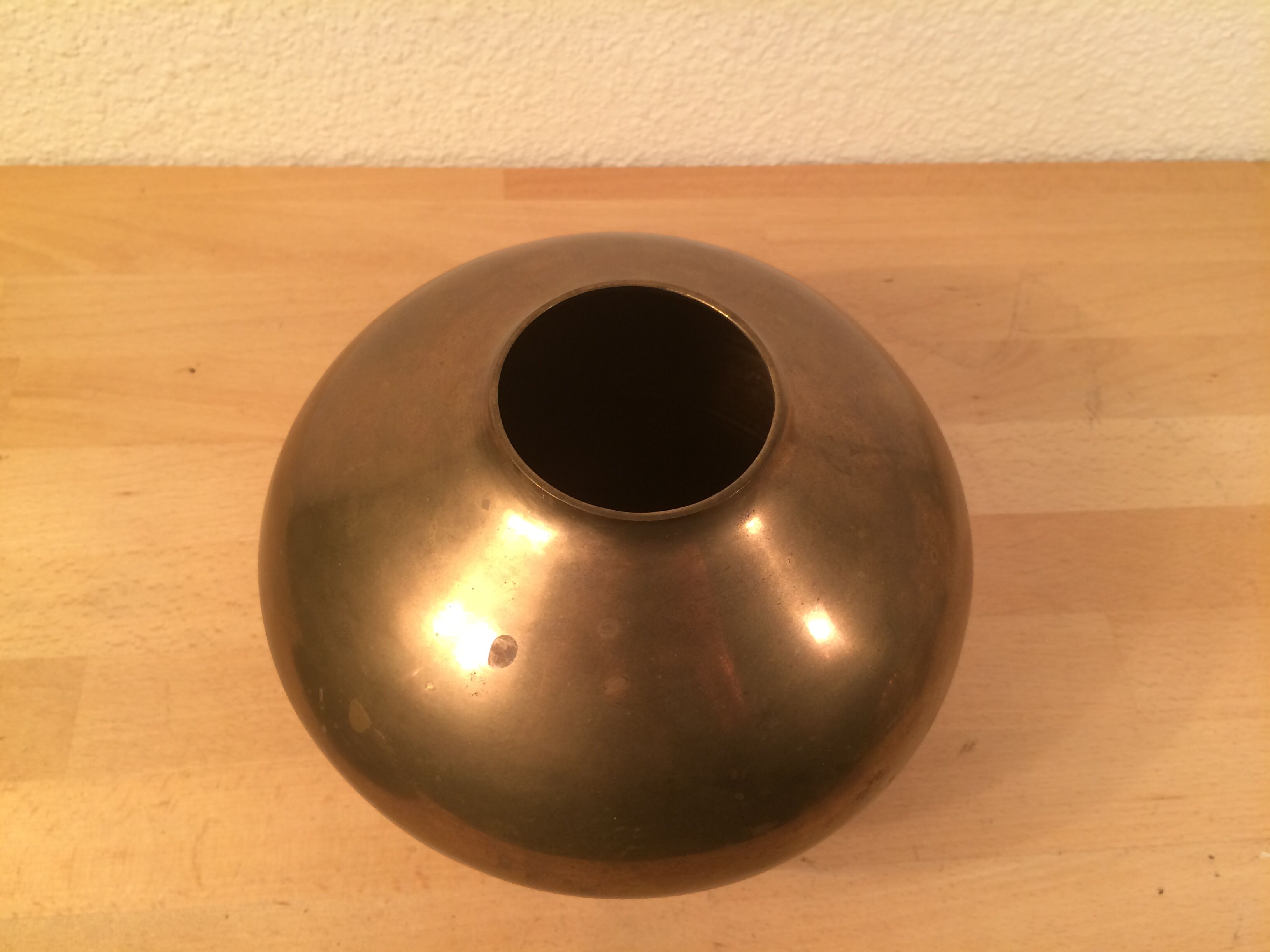 Vintage modernist golden brass vase