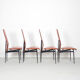 Fasem dinner chairs S44 in cognac red leather, 1990's