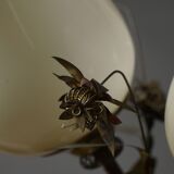 Mid-century glass and brass chandelier, model 501-3 by Stockmann, Finland, 1940s.