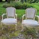 Pair of Louis XV style lacquered armchairs