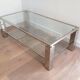 Chrome modernist coffee table. French work. Around 1970.