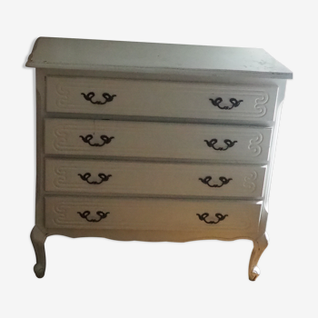 Commode blanche type louis XV