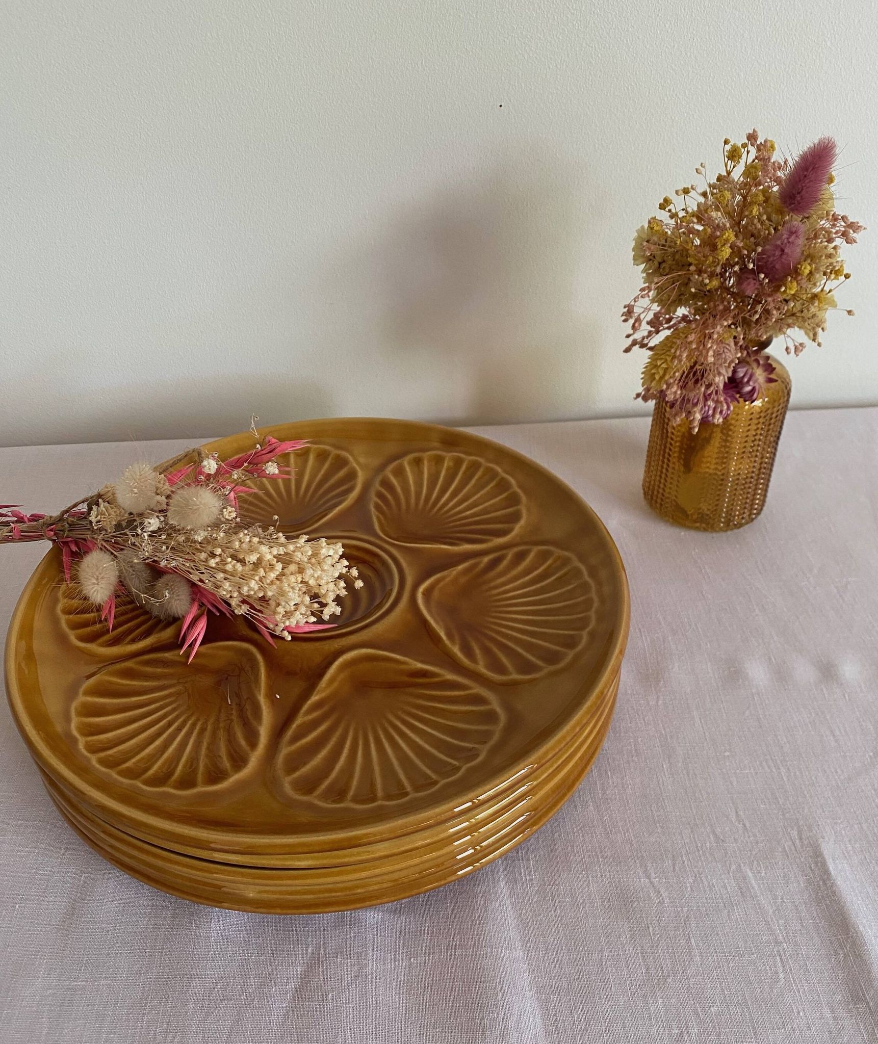 5 assiettes à coquillages vintage