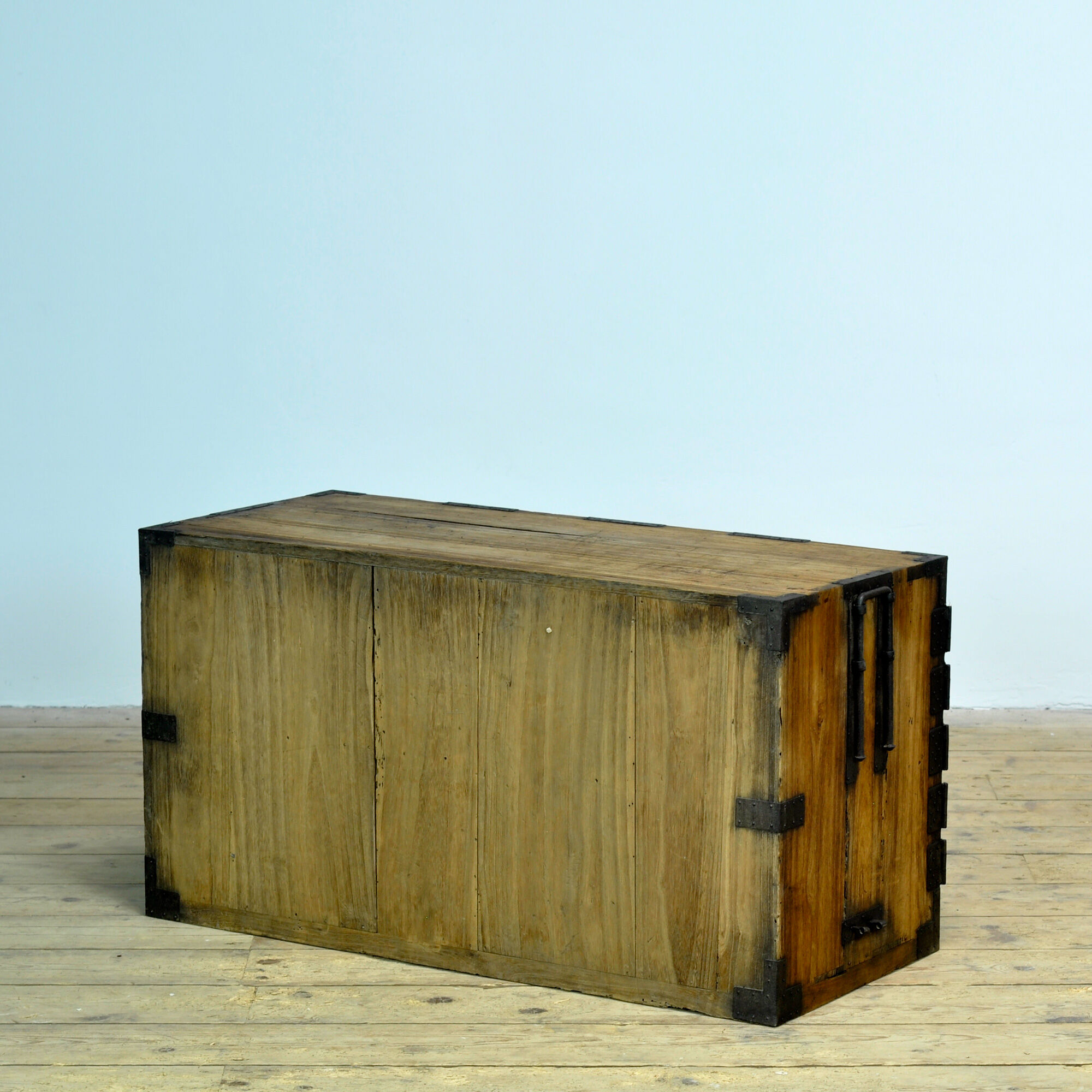 Japanese Meiji-period Choba Tansu chest with hand-forged iron fittings, circa 1880