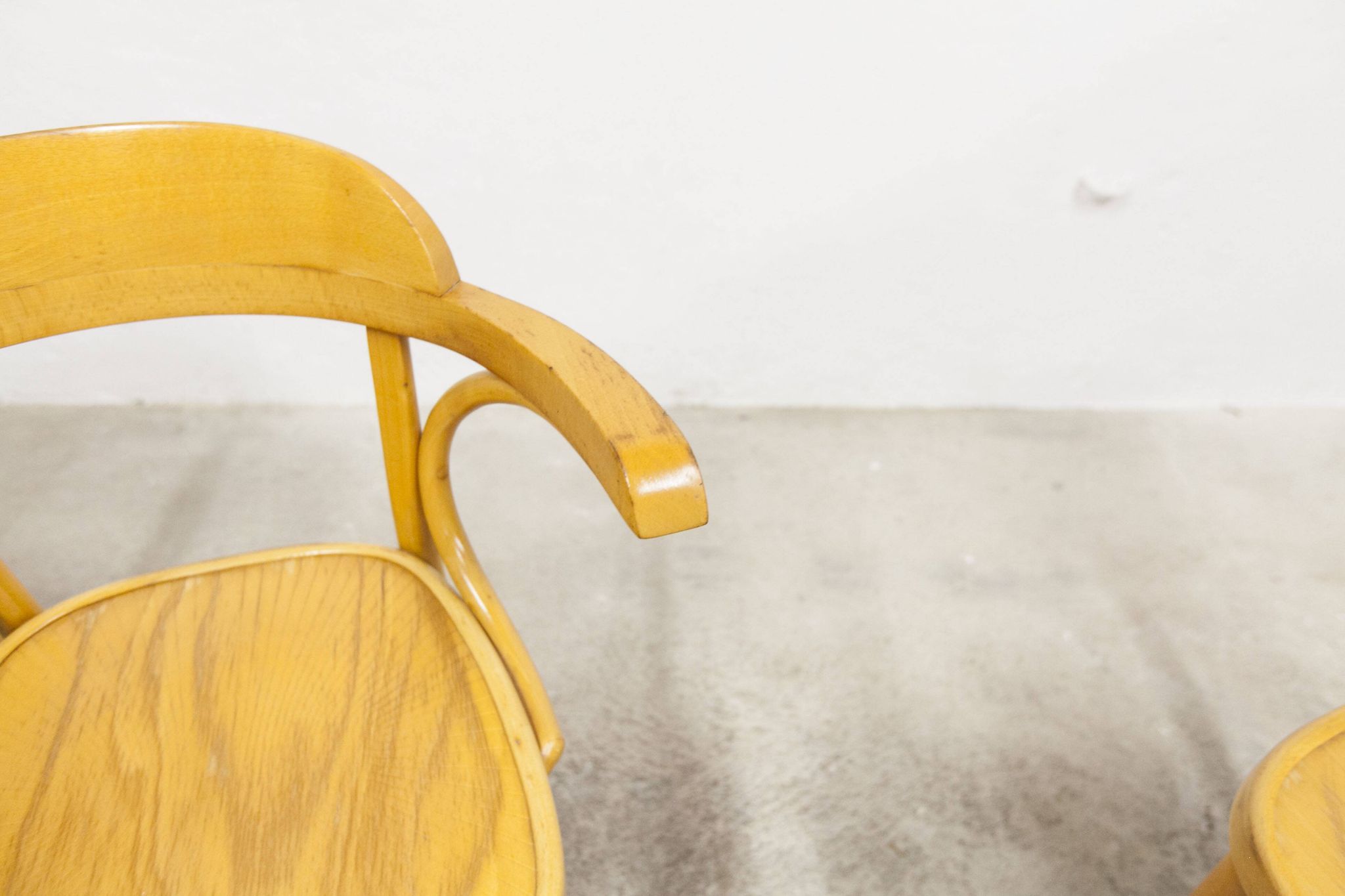 Set of 4 bistro armchairs with armrests from the 1960s.