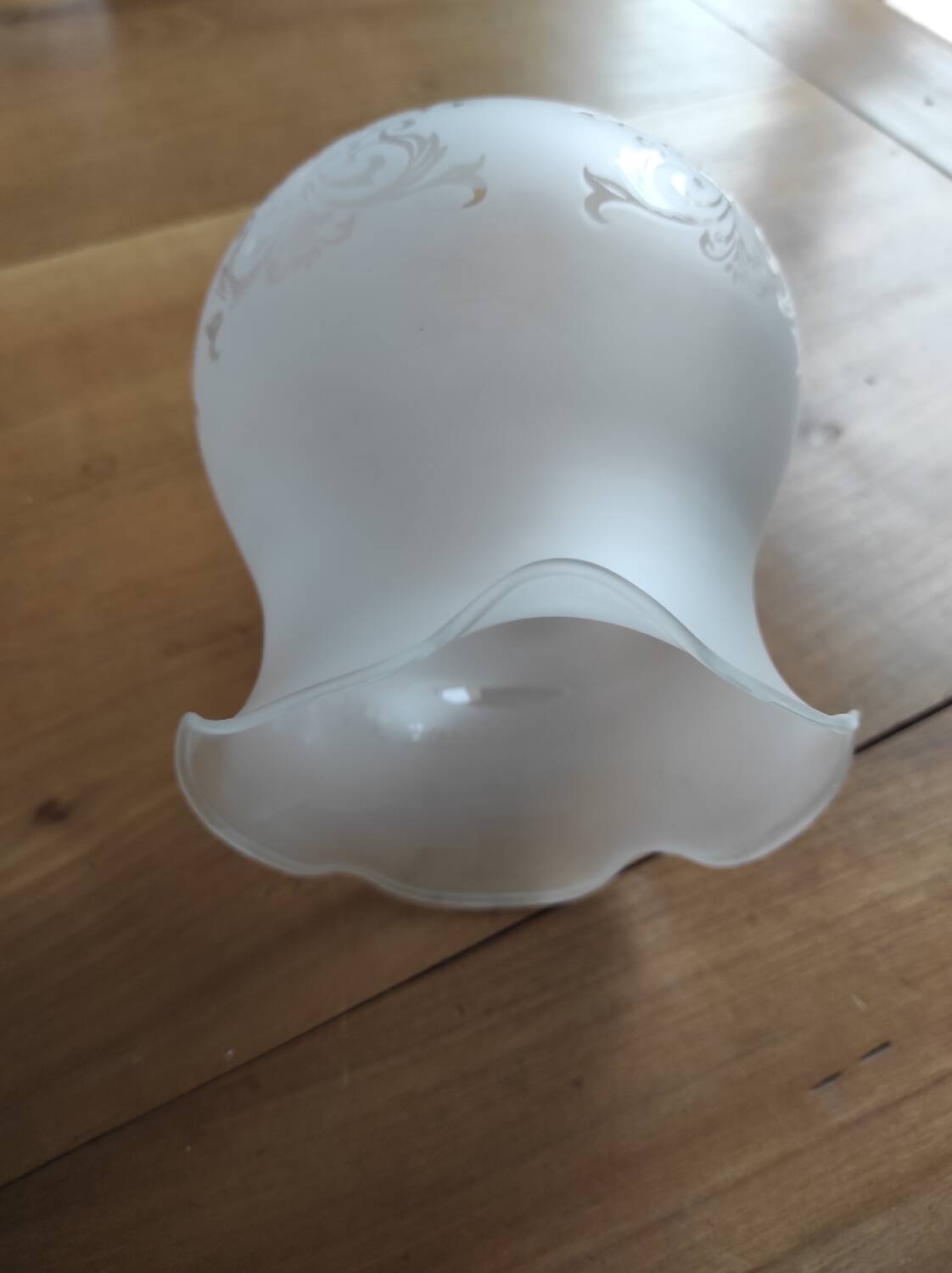 'Tulip' lampshade for lighting, transparent decoration on frosted glass.