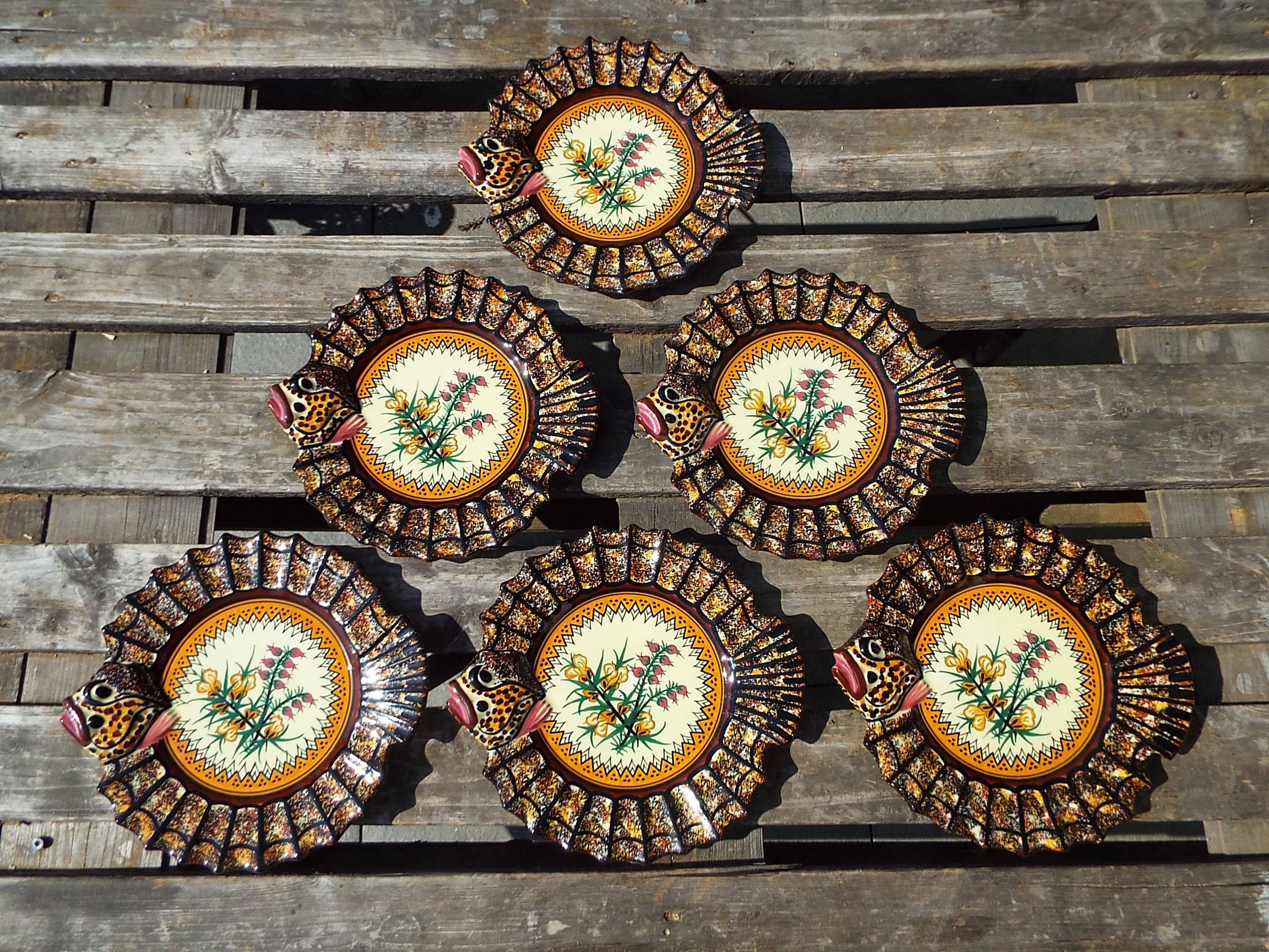 Set of 6 plates Quimper Henriot