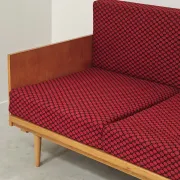 Folding bench Daybed sofa red and black fabric Libena Ex Teh
