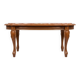 Coffee table with a stone top.