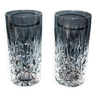 Set of 2 crystal juice glasses from SAINT-LOUIS Model TARN vintage 1960 14cm