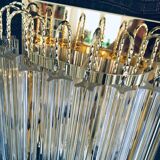 Hollywood Regency Style Glass & Brass Wall Lamp from Massive, Italy, 1980s