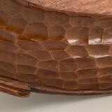 Carved wooden fruit basket or basket, 19th century, grape clusters and vine leaves