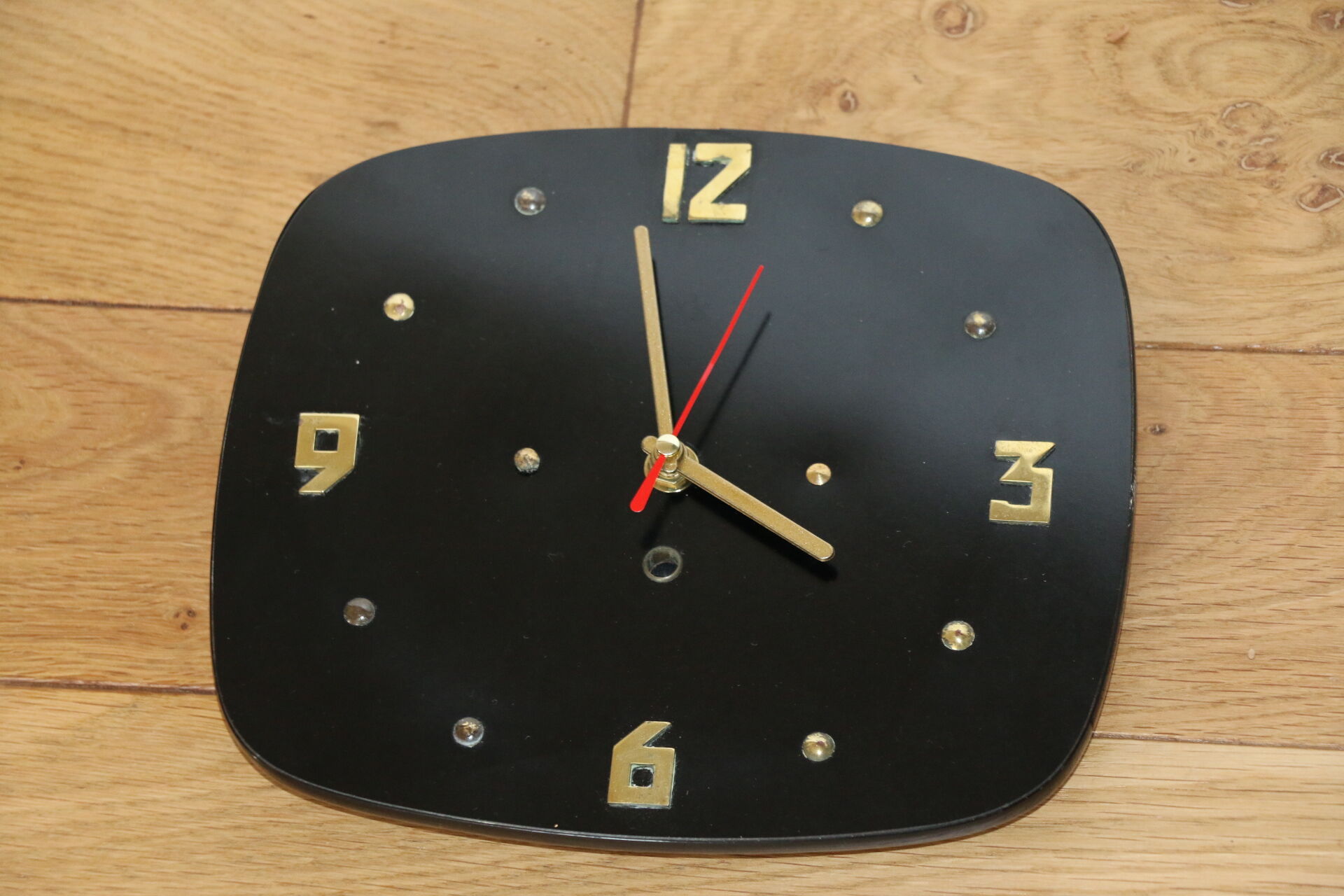 Brass and formica wall clock