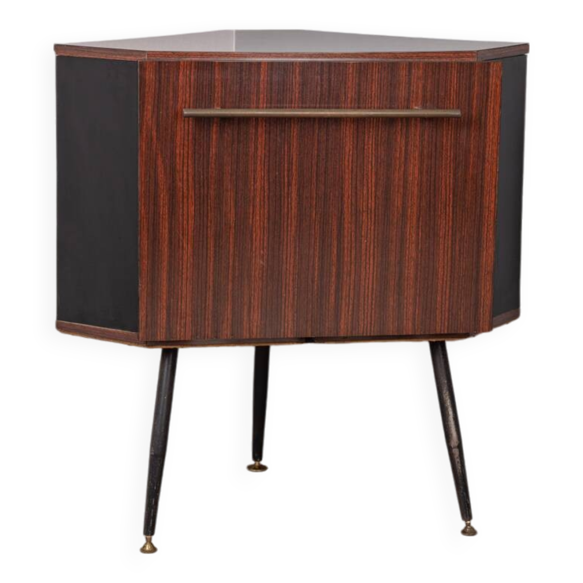 Vintage 60s corner bar cabinet in italian design wood