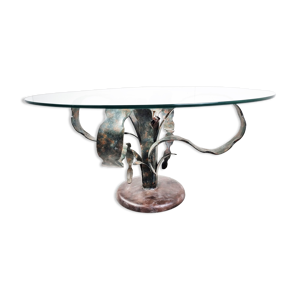 Table basse à fleurs en acier