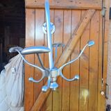 Chrome Metal Wall Coat Rack with Turnstile