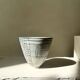 Bowl / large ceramic white catchall with graphic decoration, 1950