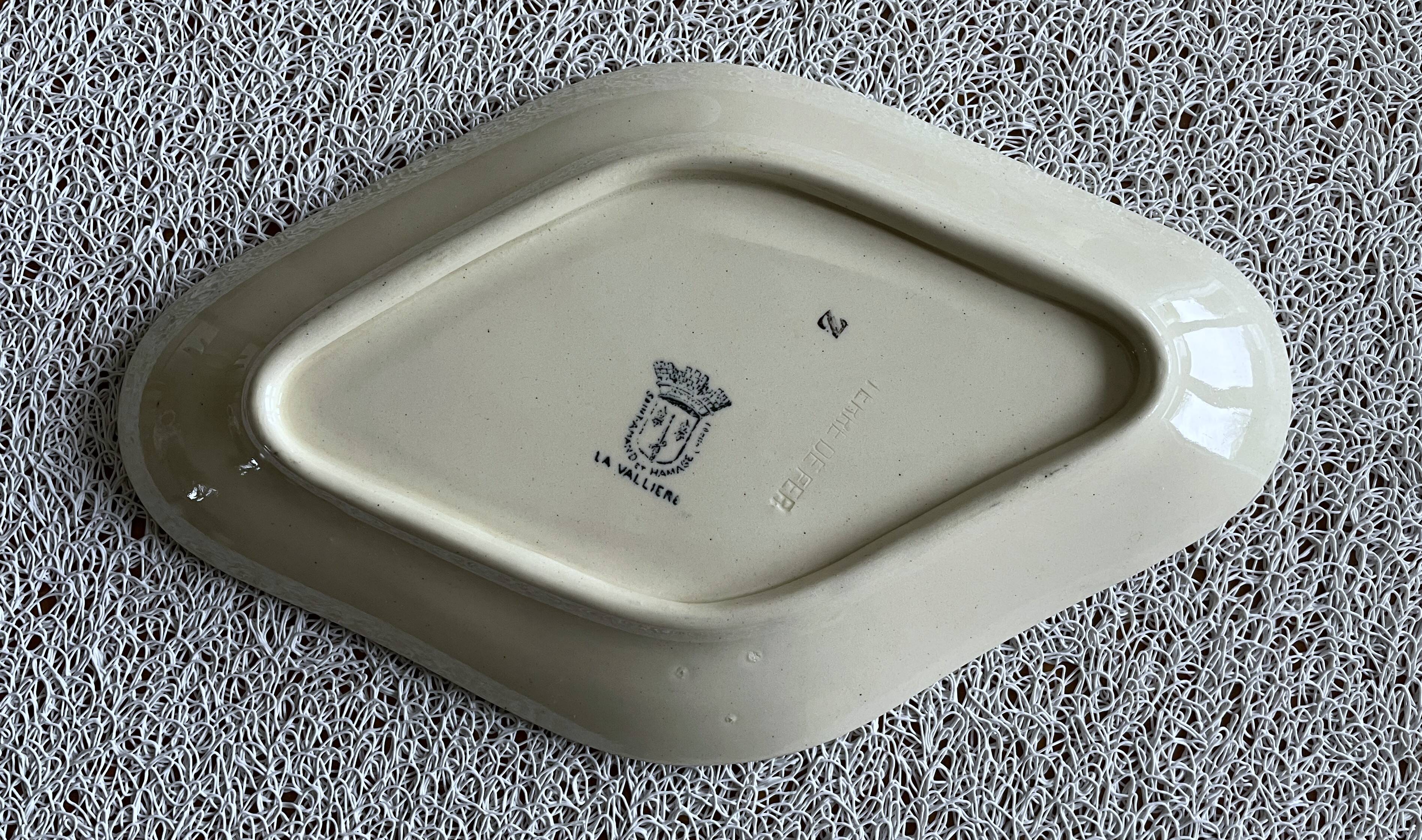 Antique butter dish in Saint-Amand earthenware (Nord)