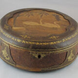 Old box made of wood and leather 19th century