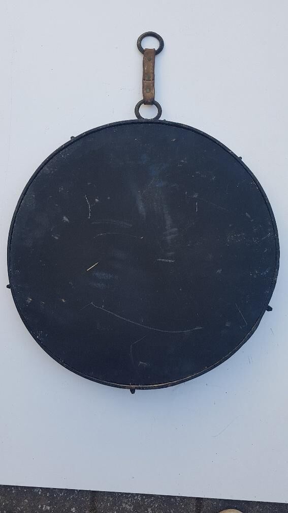 Round mirror wrought iron years 50 brutalist 50x50cm