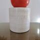 Pair of red and white ceramic lamps from the 80s