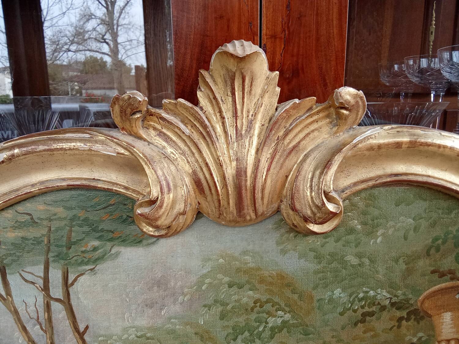 Antique Louis XV style trumeau mirror