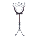 Floor candelabra in wrought iron and turned wood