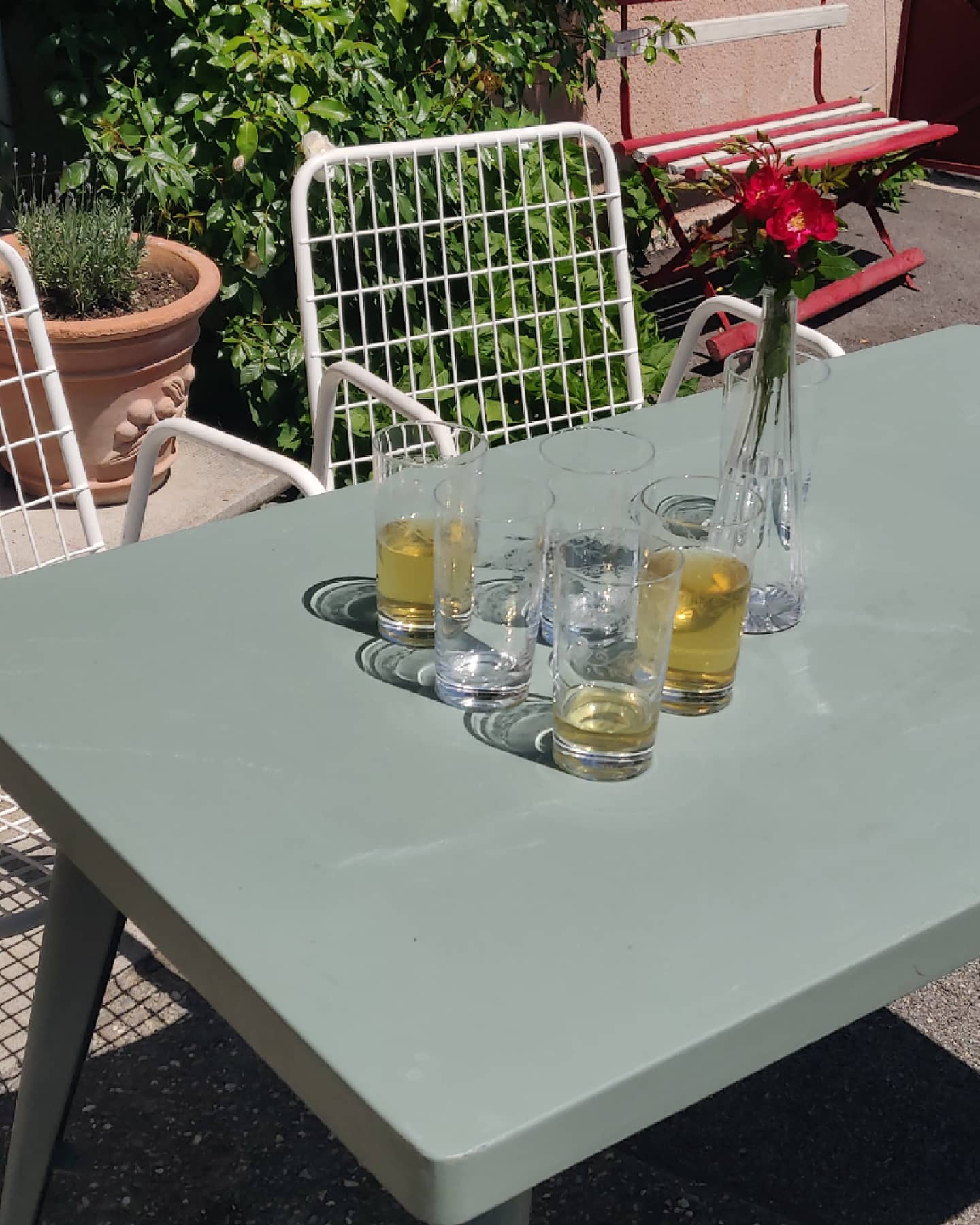 Old table Tolix T55 water green color 110x65