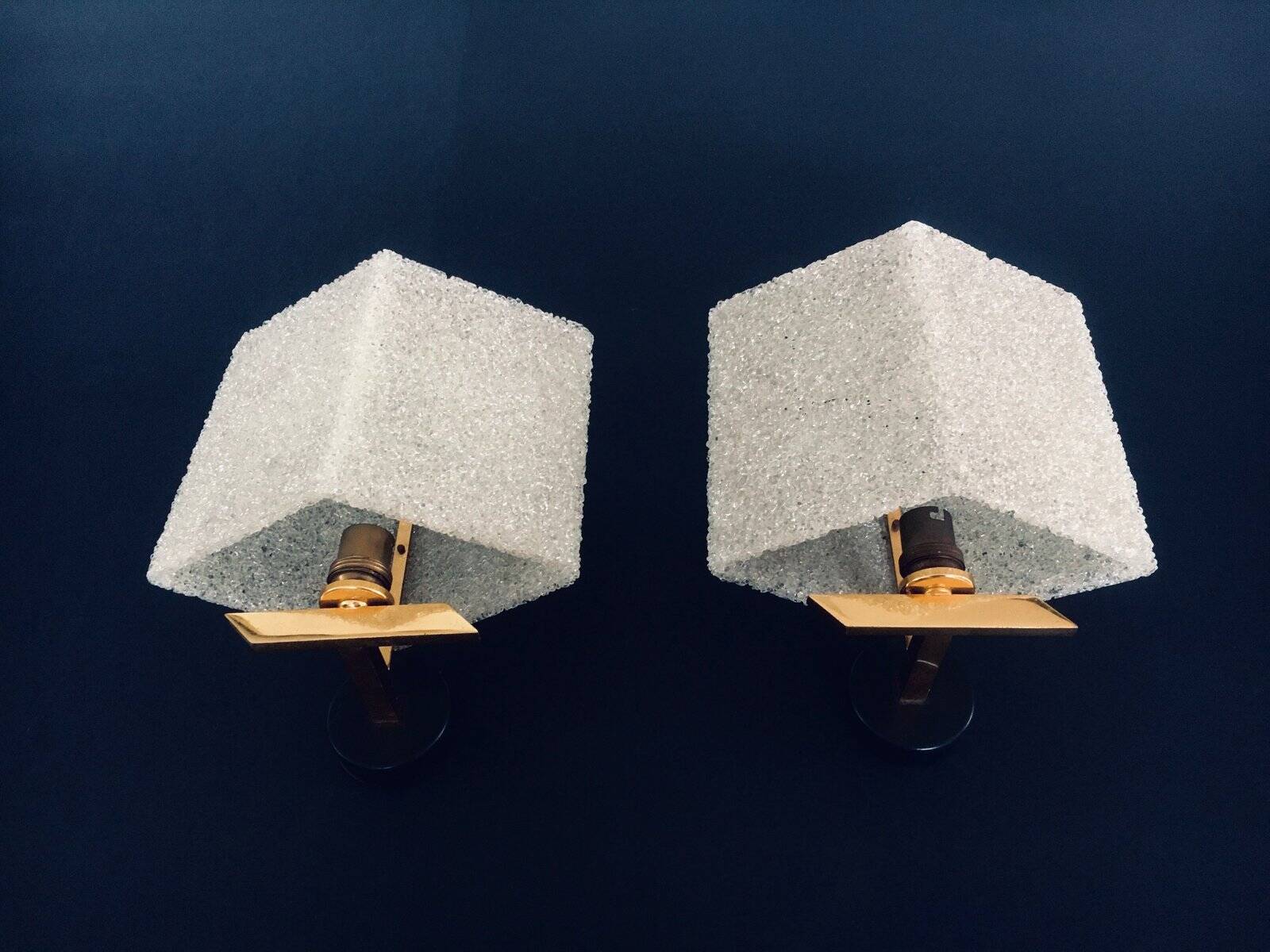 French flush-mounted wall lamp set, 1960s, set of 2