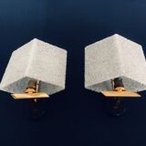 French flush-mounted wall lamp set, 1960s, set of 2