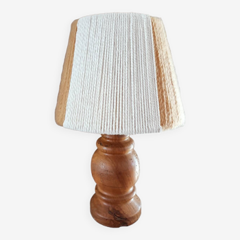 Lampe vintage bois et macramé