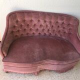 Pink vintage velvet sofa