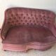 Pink vintage velvet sofa