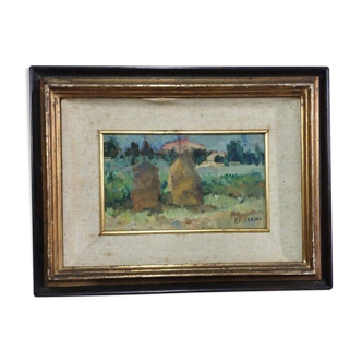 Peinture à l'huile tableau impressionniste paysage toscane papalia sarino (xx et xxi biennale de ven