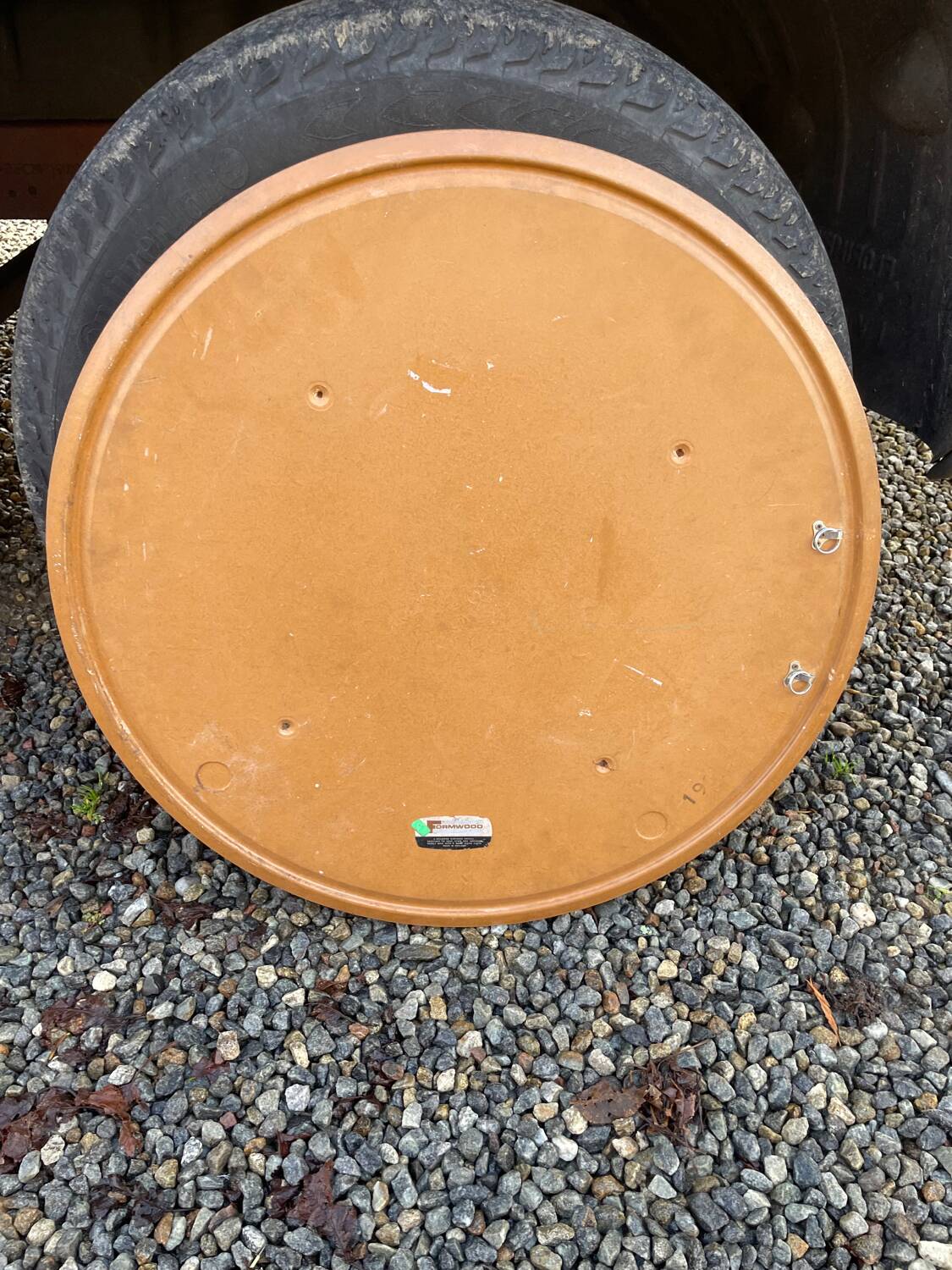 vintage teak wood wall mirror